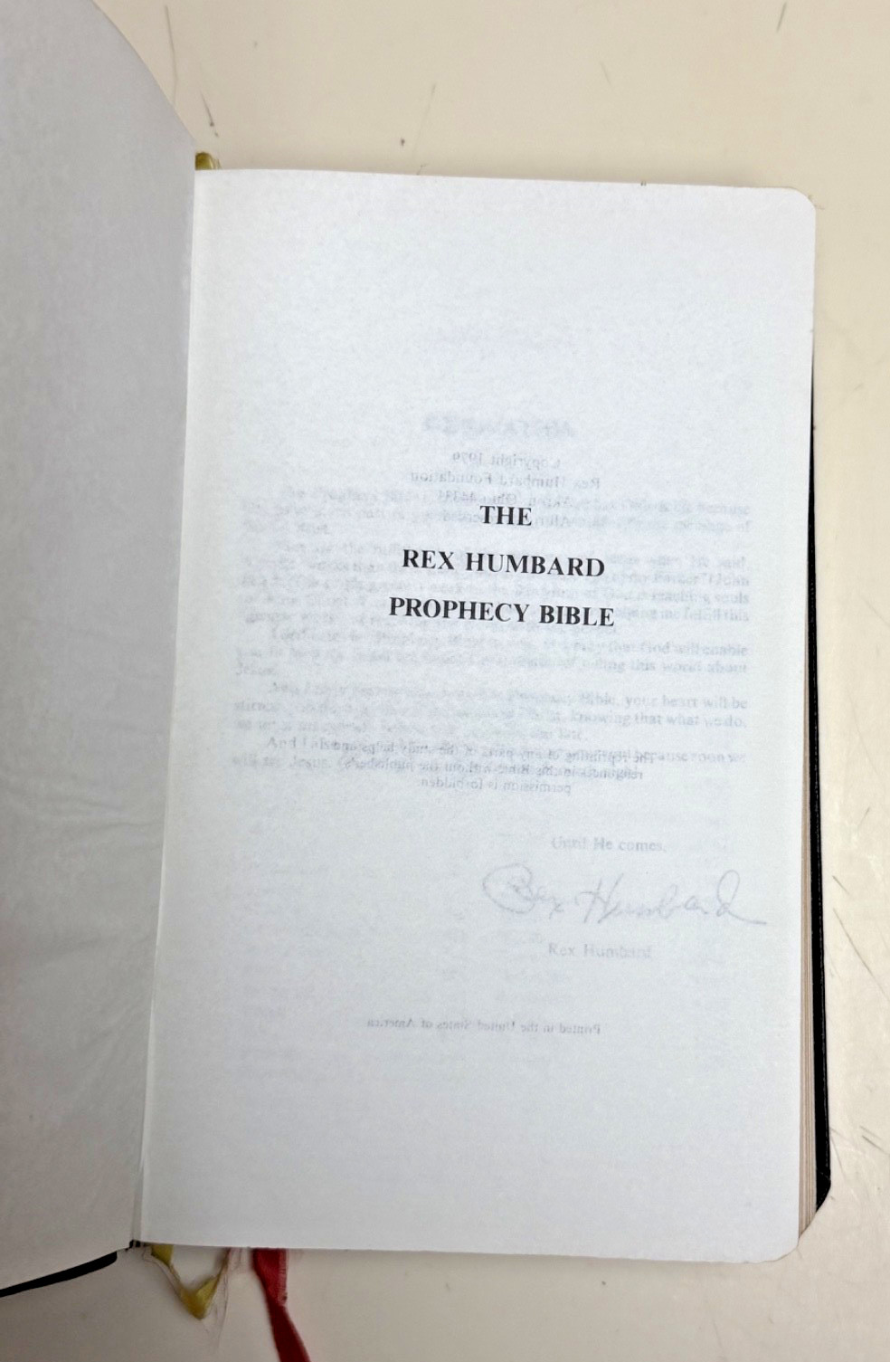 Rex Humbard Prophecy Bible Edition KJV Black Genuine Leather 1979