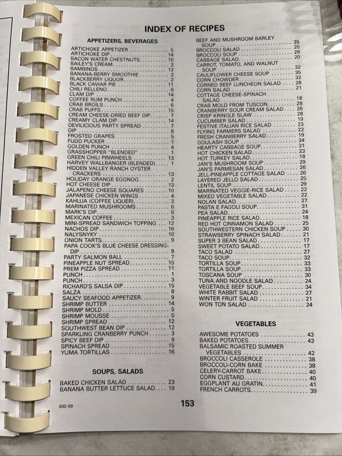 1999 Yuma, Arizona Community Cookbook Spiral Bound Recipes 156 Pages