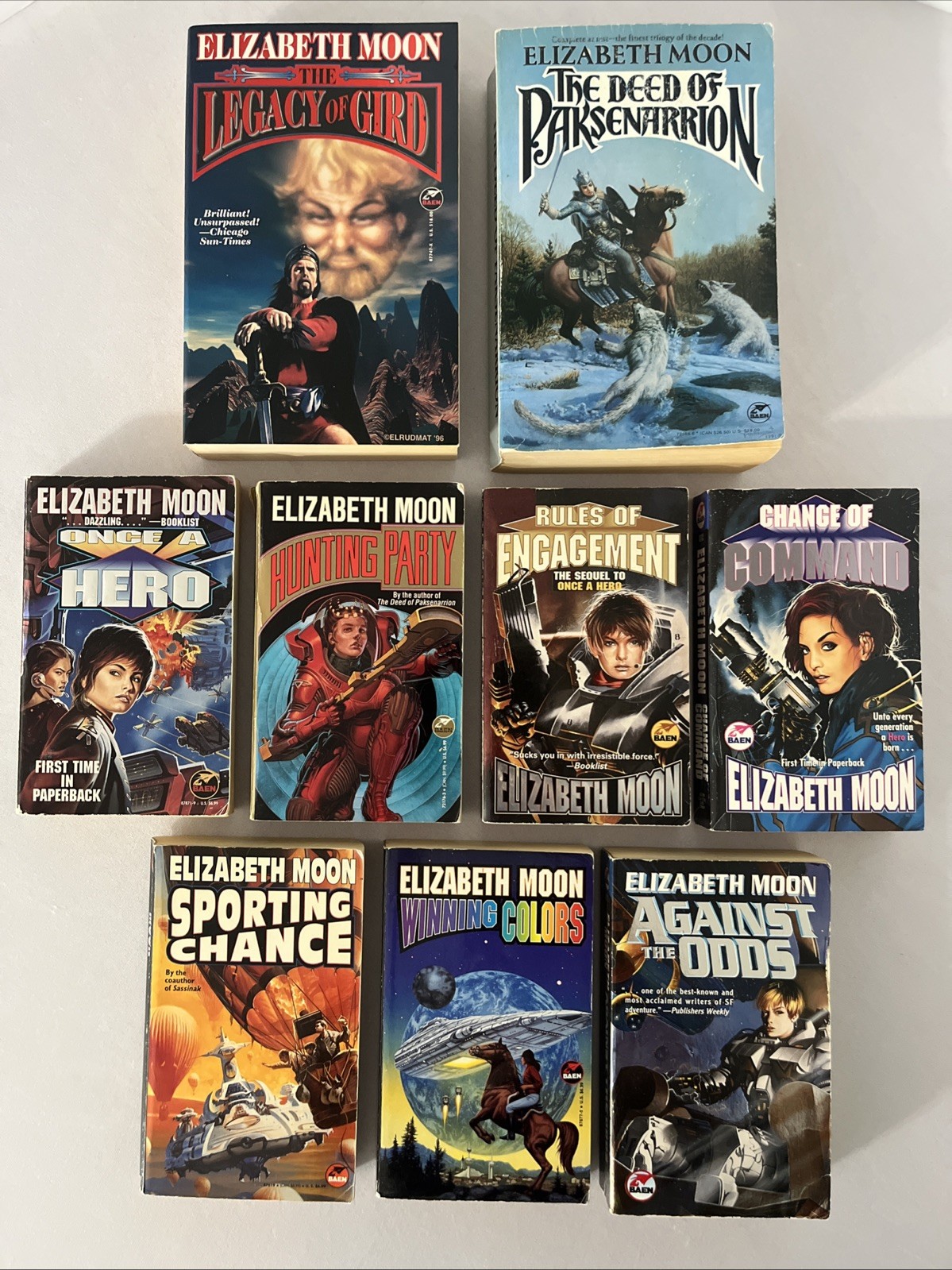 Elizabeth Moon Serrano, Paksenarrion-3in1, Gird-2in1 – All Complete Lot of 9 PB