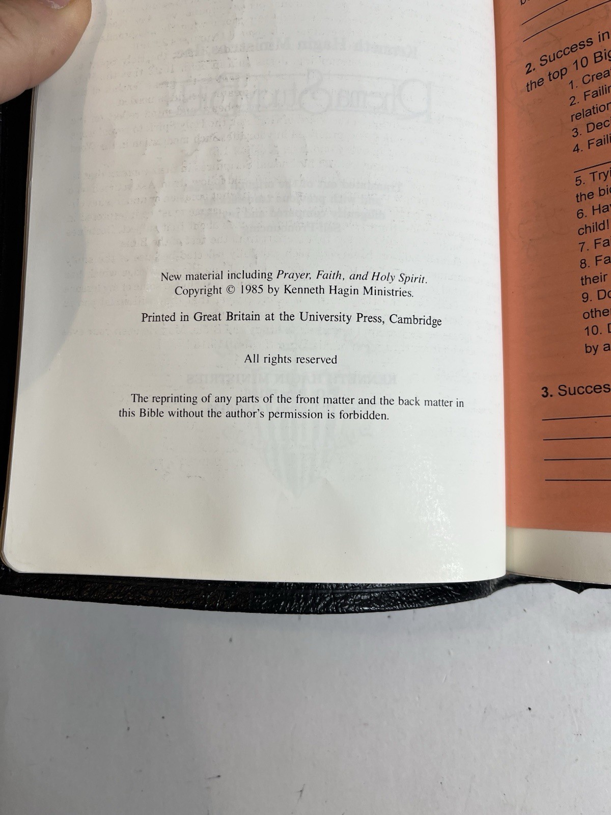 KJV Rhema Study Bible Kenneth Hagin Calfskin Leather King James Red Letter 1985