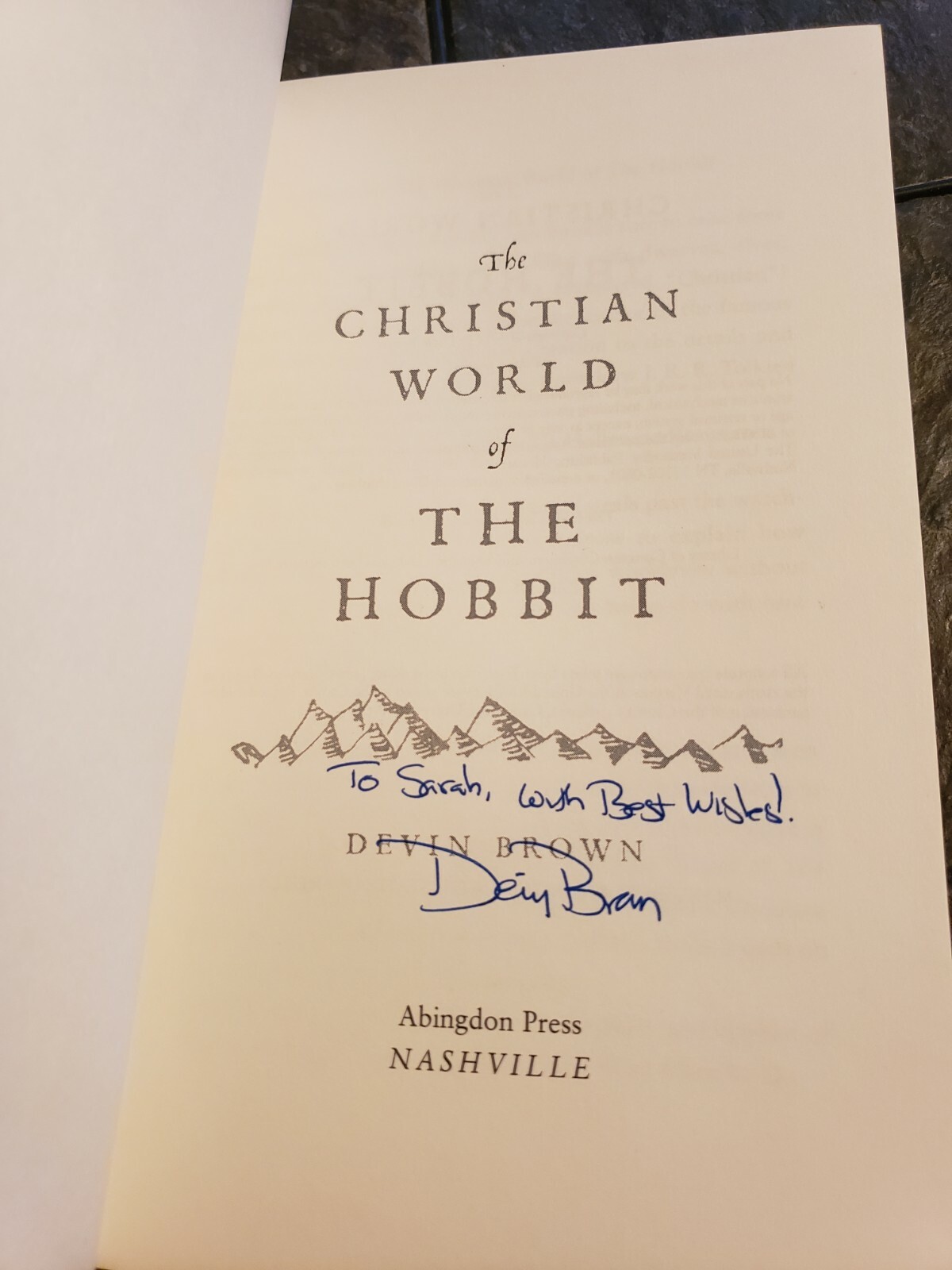 The Christian World of the Hobbit by Devin Brown (signed copy)