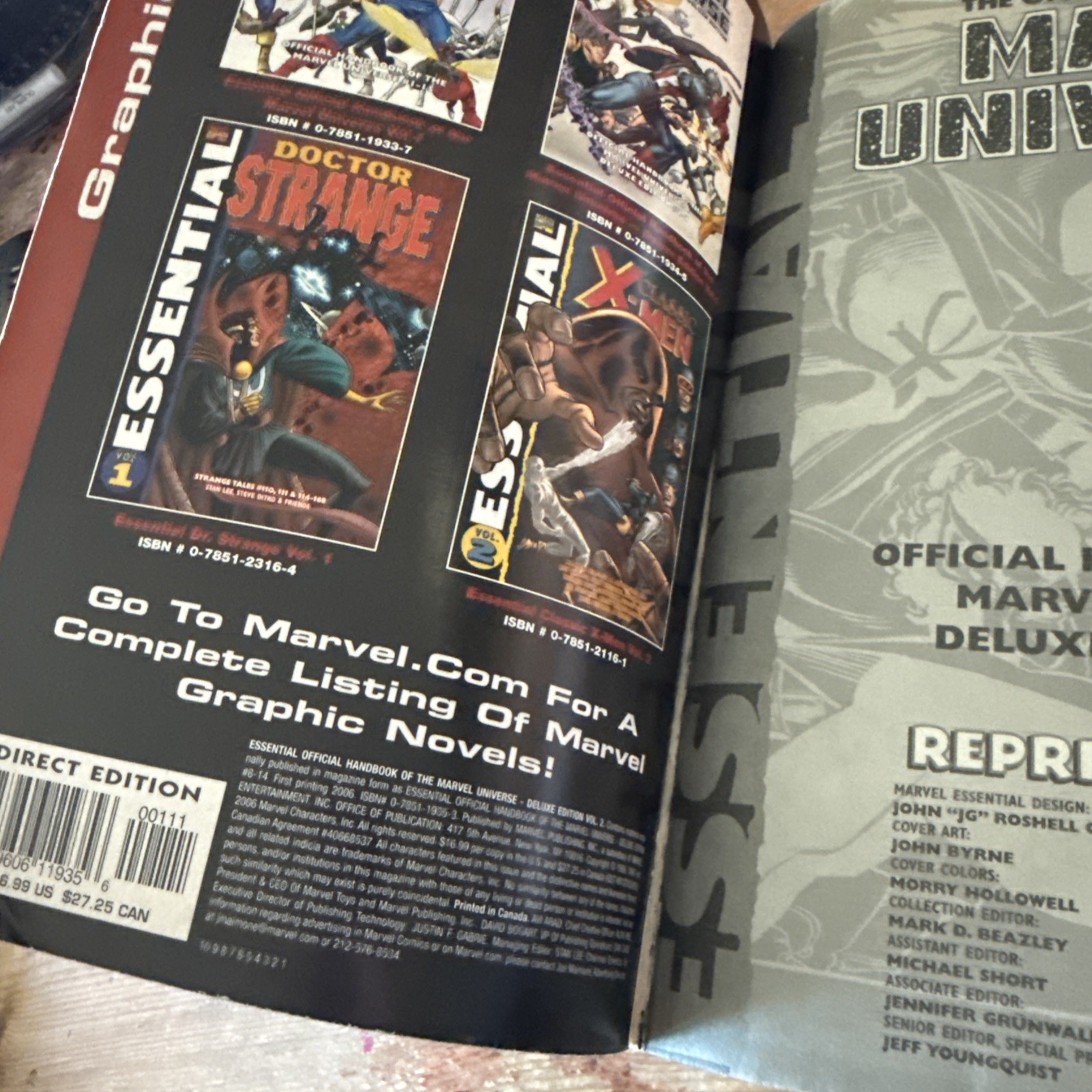 The Official Handbook of the Marvel Universe Deluxe Edition Vol 1 & 2, PBs