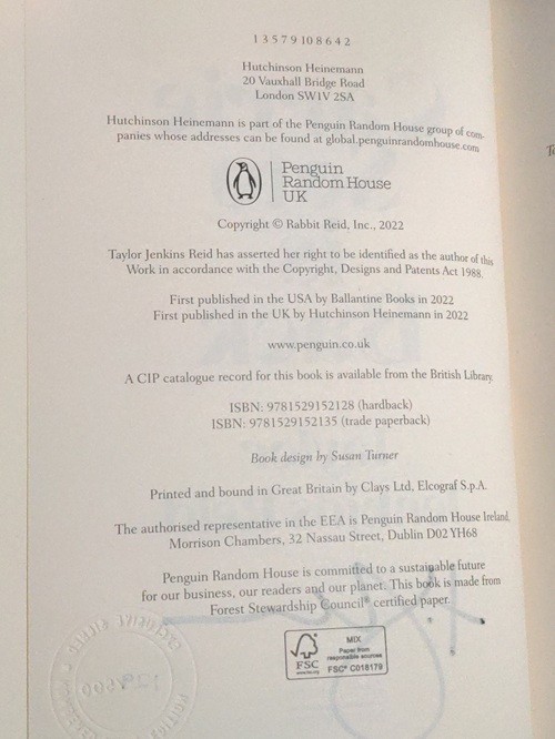 Exclusive Signed Numbered 129/500 Taylor Jenkins Reid Carrie Soto is Back HC NF