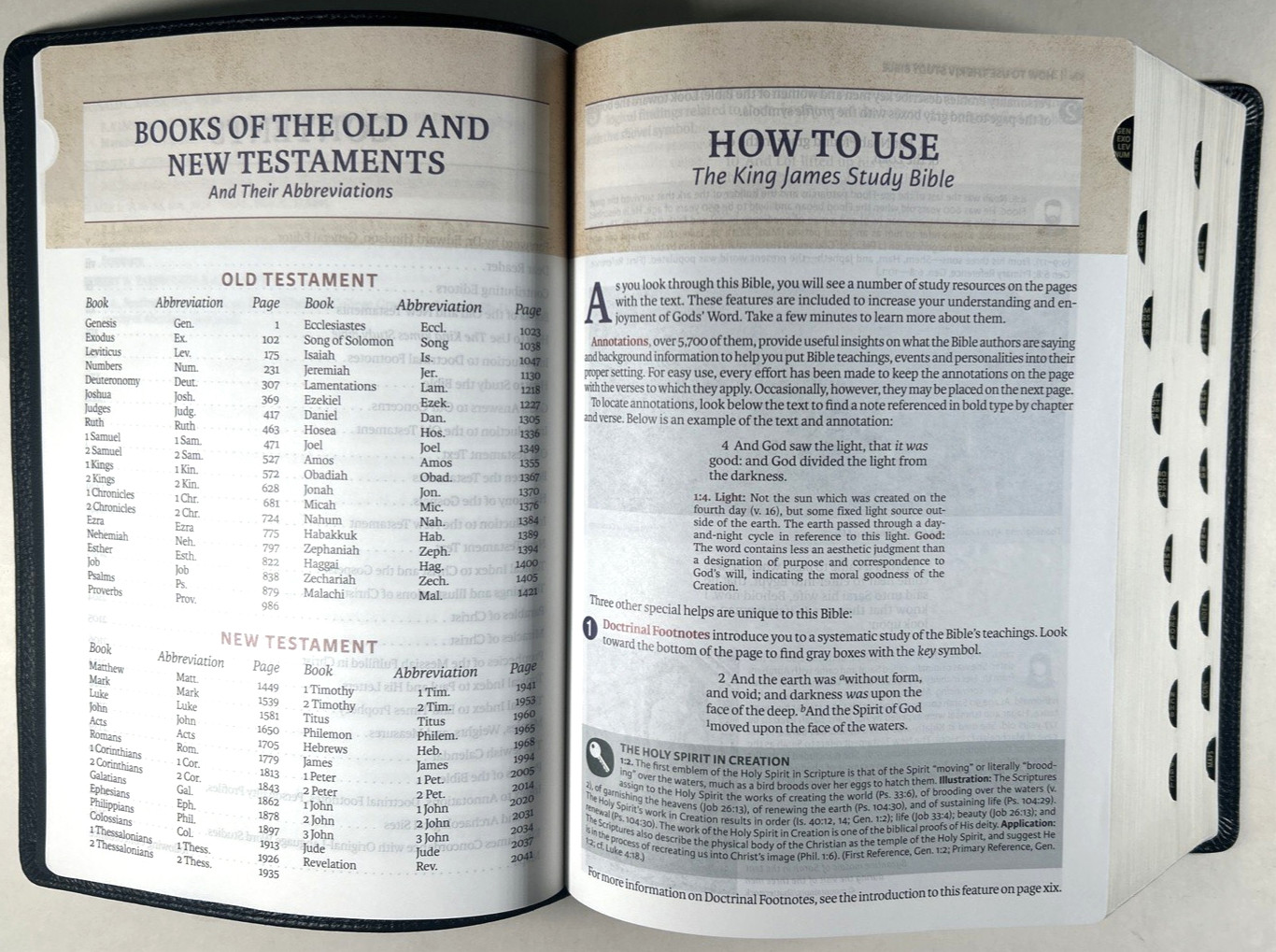 KJV Study Bible Black Genuine Leather Full Color Edition Indexed King James VG