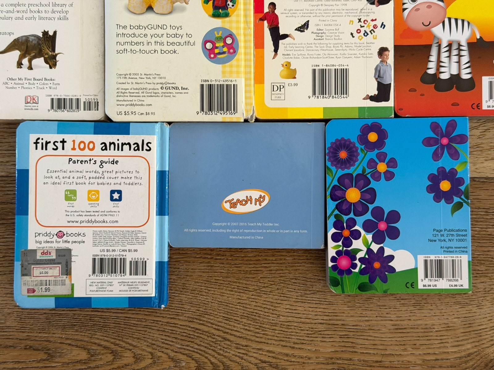 10 Toddler Board Books Lot ABC Numbers Animals Dinosaur Priddy Baby DK Learning