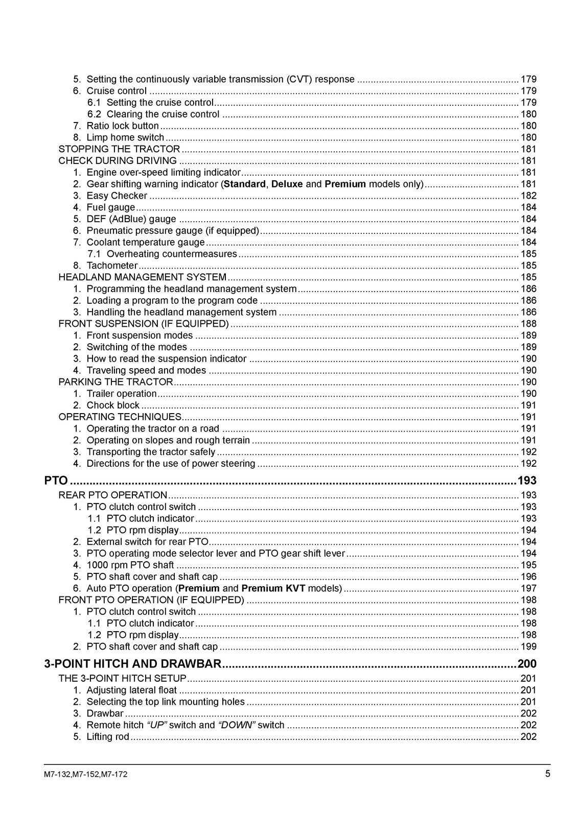 KUBOTA M7132 M7152 M7172 TRACTOR OPERATORS MANUAL – SPIRAL BOUND – TOUGH COVERED