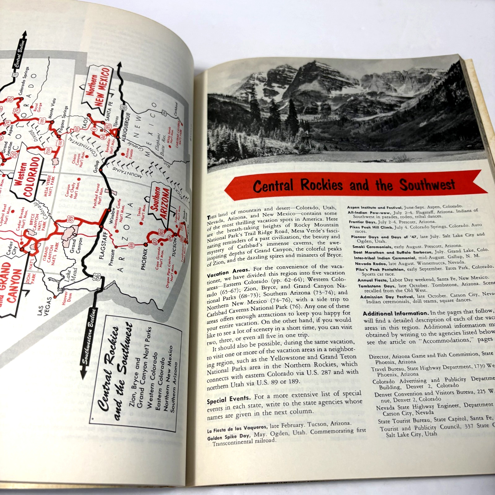 VTG RAND MCNALLY VACATION GUIDE UNITED STATES AND CANADA PB Book (1958)