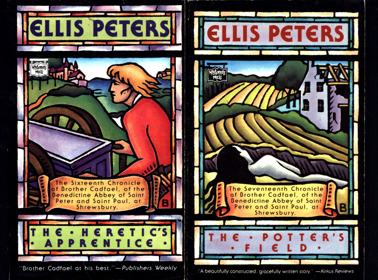 ELLIS PETERS 2 BOOKS POTTERS FIELD AND HERETIC’S APPRENTICE VERY GOOD