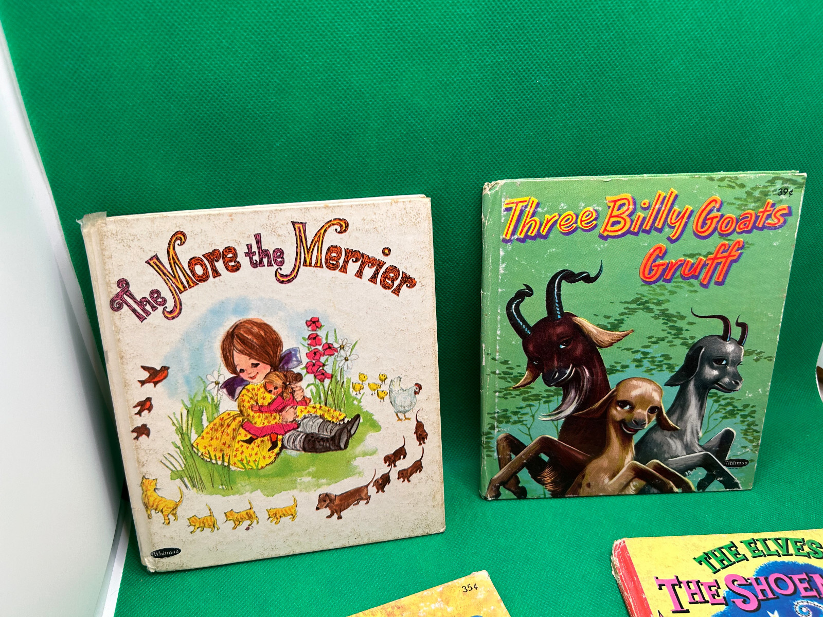 Whitman book 1970s era lot 4 Merrier Elves Shoemaker Raggedy Ann Goats Tell Tale