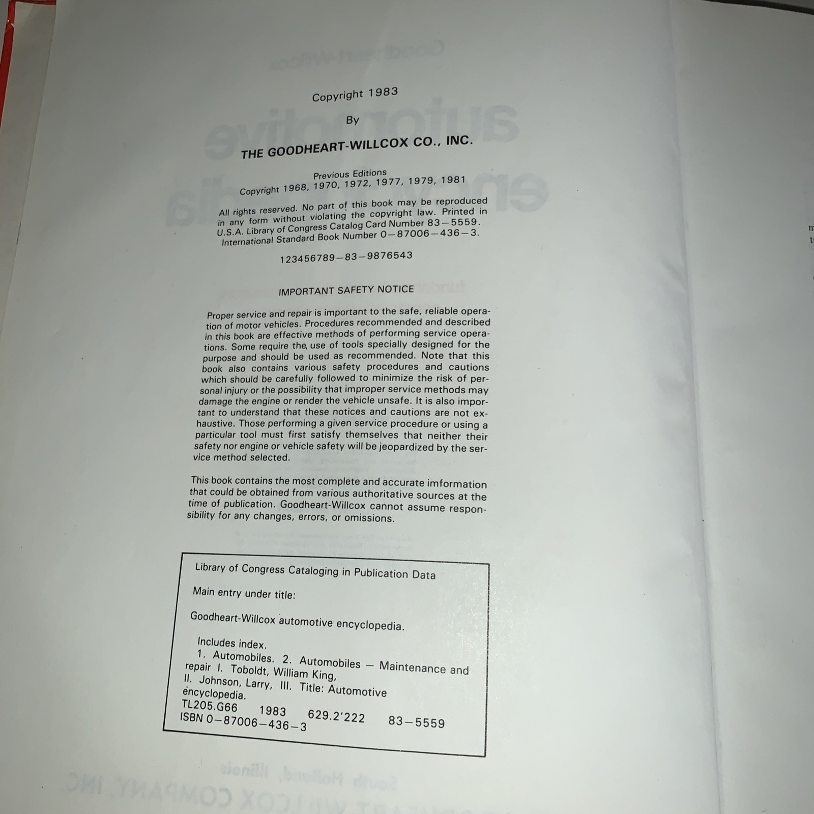 Automotive Encyclopedia Book, Fundamental Principles, Operation, Construction