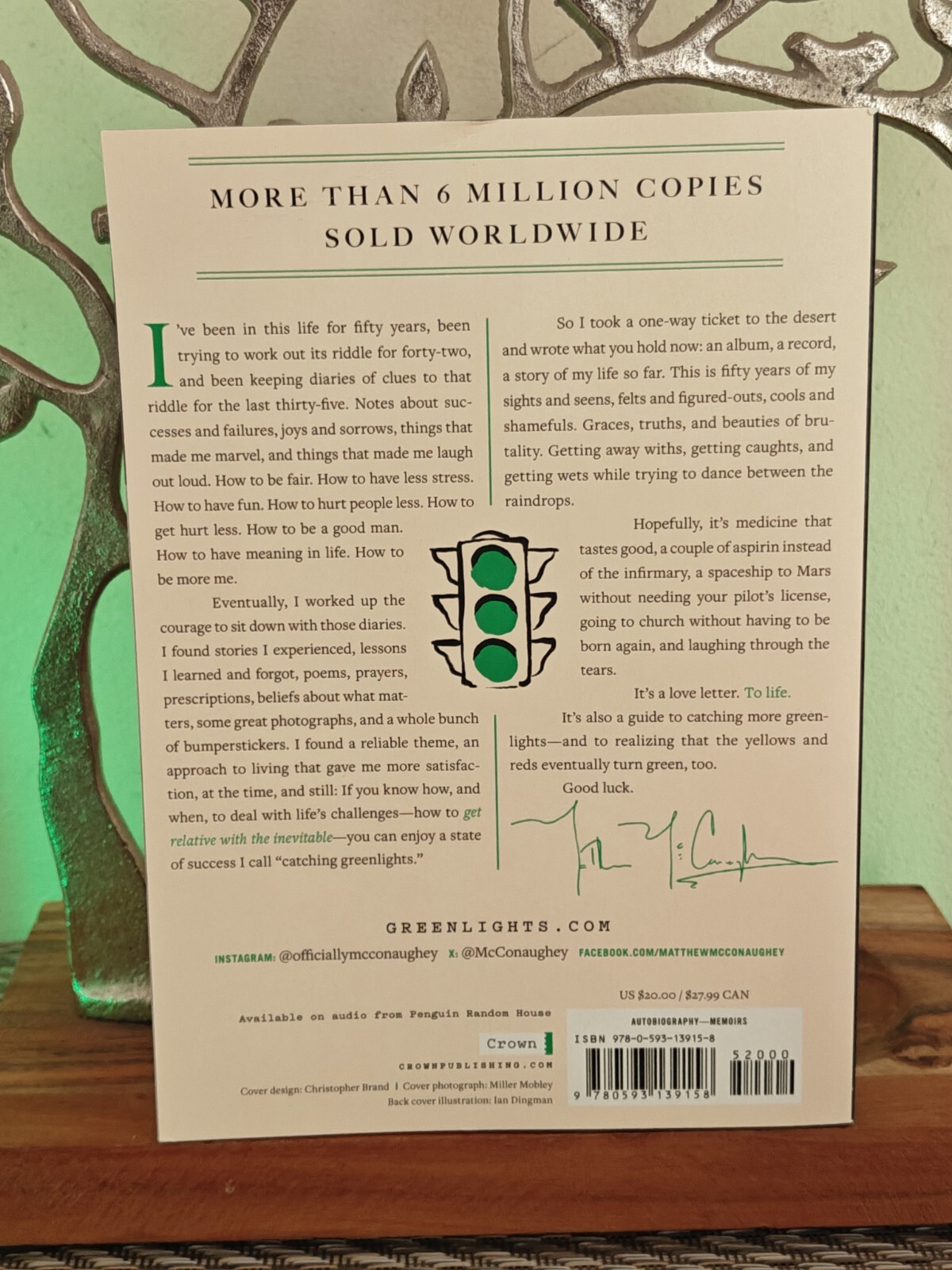 Greenlights by Matthew McConaughey Autograph Book Signed Auto Paperback Version