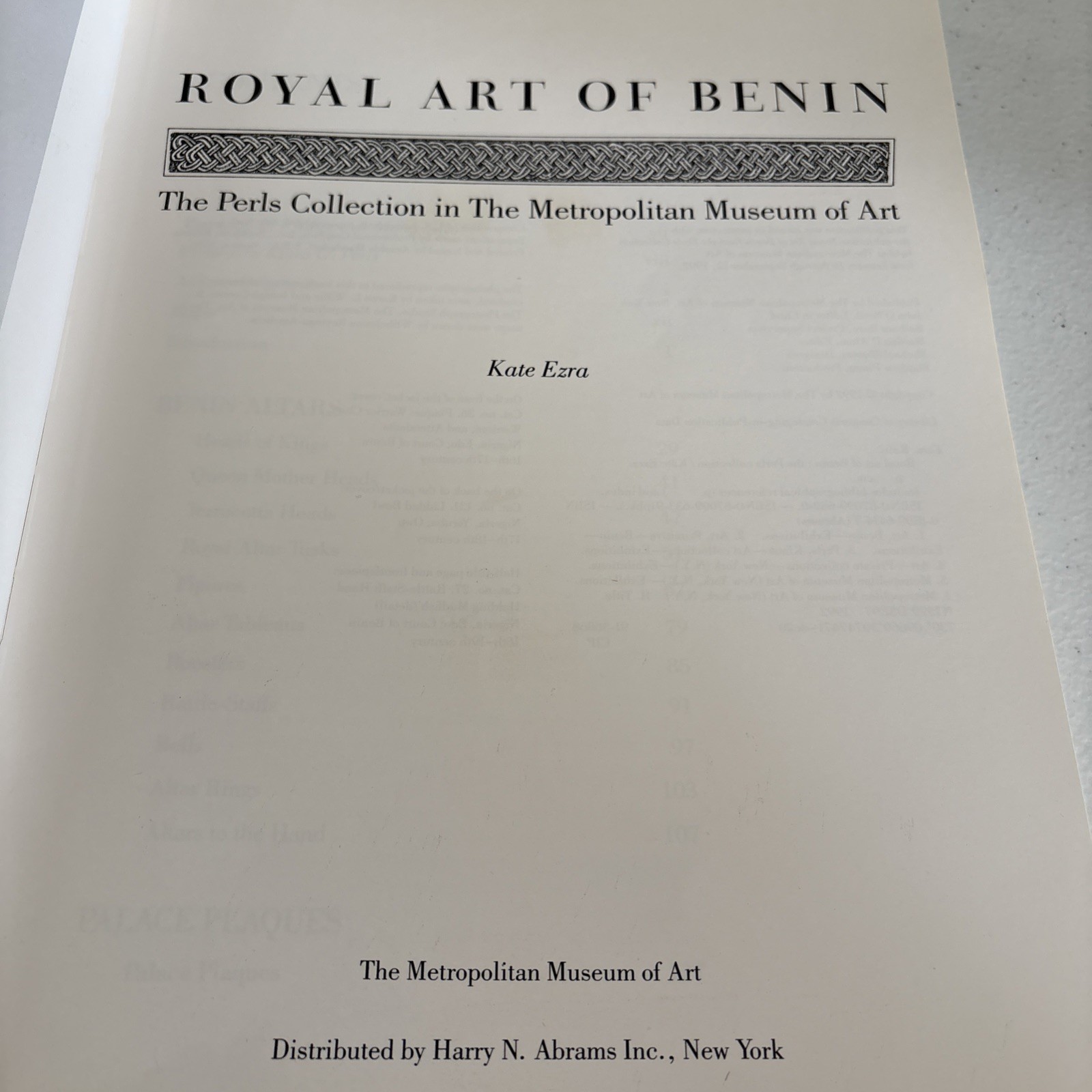 Royal Art Of Benin The Perls Collection Metropololitan Museaum of art paperback