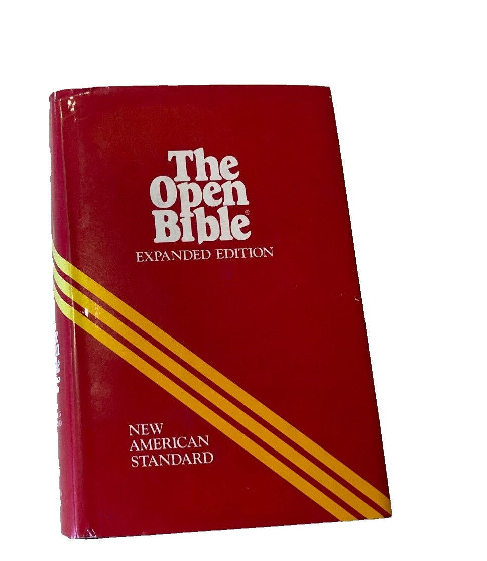 Bible NASB Open Bible 1985 Expanded Edition Red Letter Burgundy Hardcover