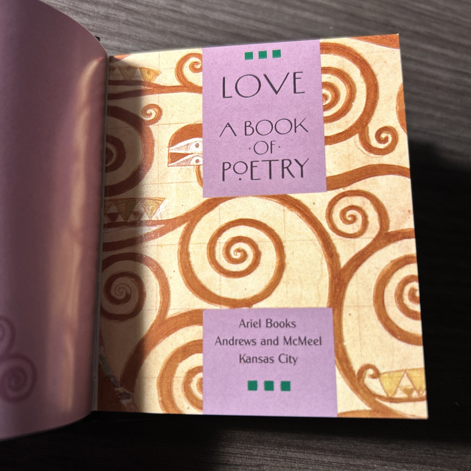 Love Book Of Poetry Compilation Ariel Books 1992 Miniature Book Klimt Cover