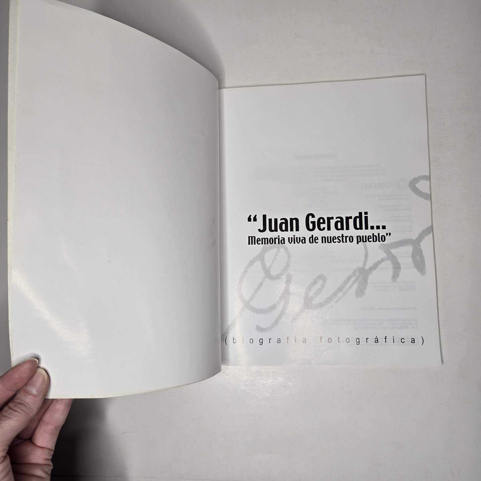 Juan Gerardi…Memoria viva de nuestro pueblo 2005 B&W Photographic Biography PB