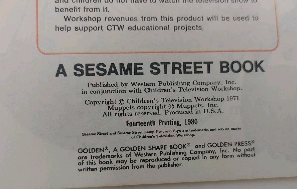 Lot 4 VTG Sesame Street Children’s Kids Little Golden Super Shape Picture Books