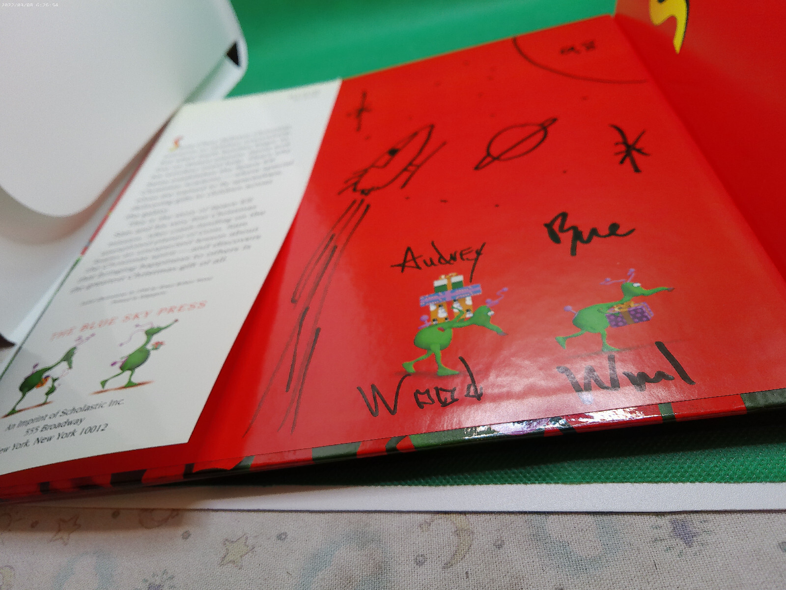 Christmas Adventure Space Elf Sam HB book 1999 signed author Audrey Bruce Wood
