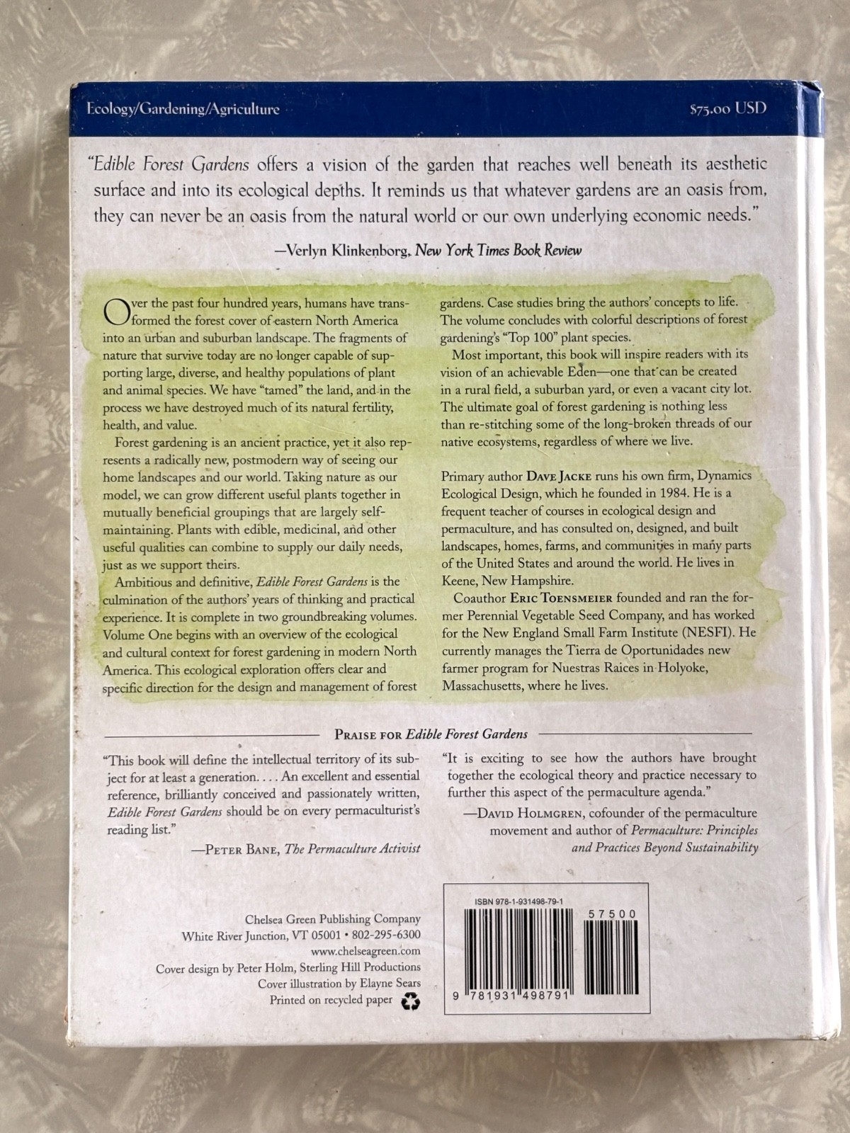 Edible Forest Gardens Volume 1 Dave Jacke, Hardcover ~Signed~