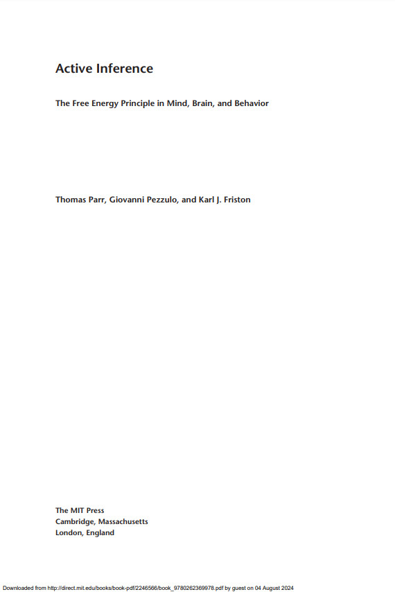 „Active Inference“ by Thomas Parr Giovanni Pezzulo – New! – As Is!