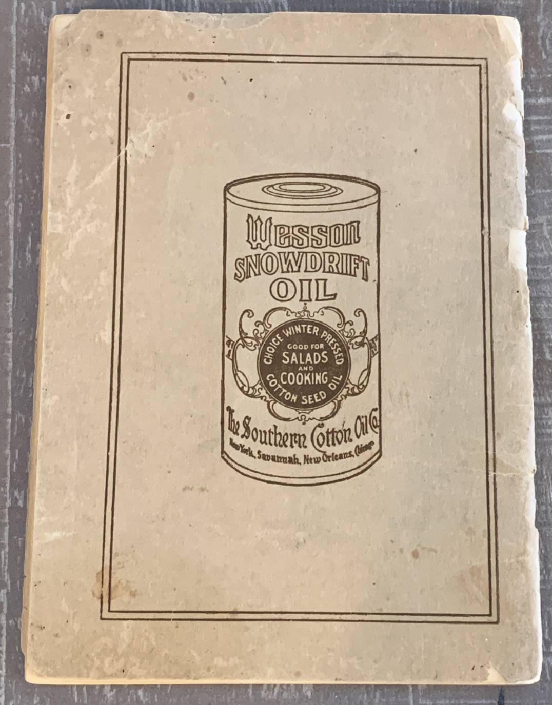 Vintage Antique 1910’s Snowdrift Wesson Cooking Oil Recipe Cookbook