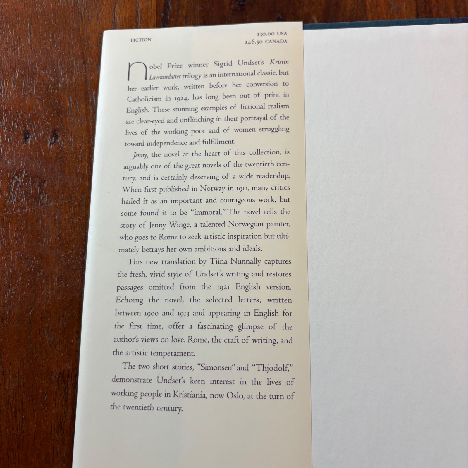 The Unknown Sigrid Undset Jenny and Other Works Hardcover 2001 Steerforth Press