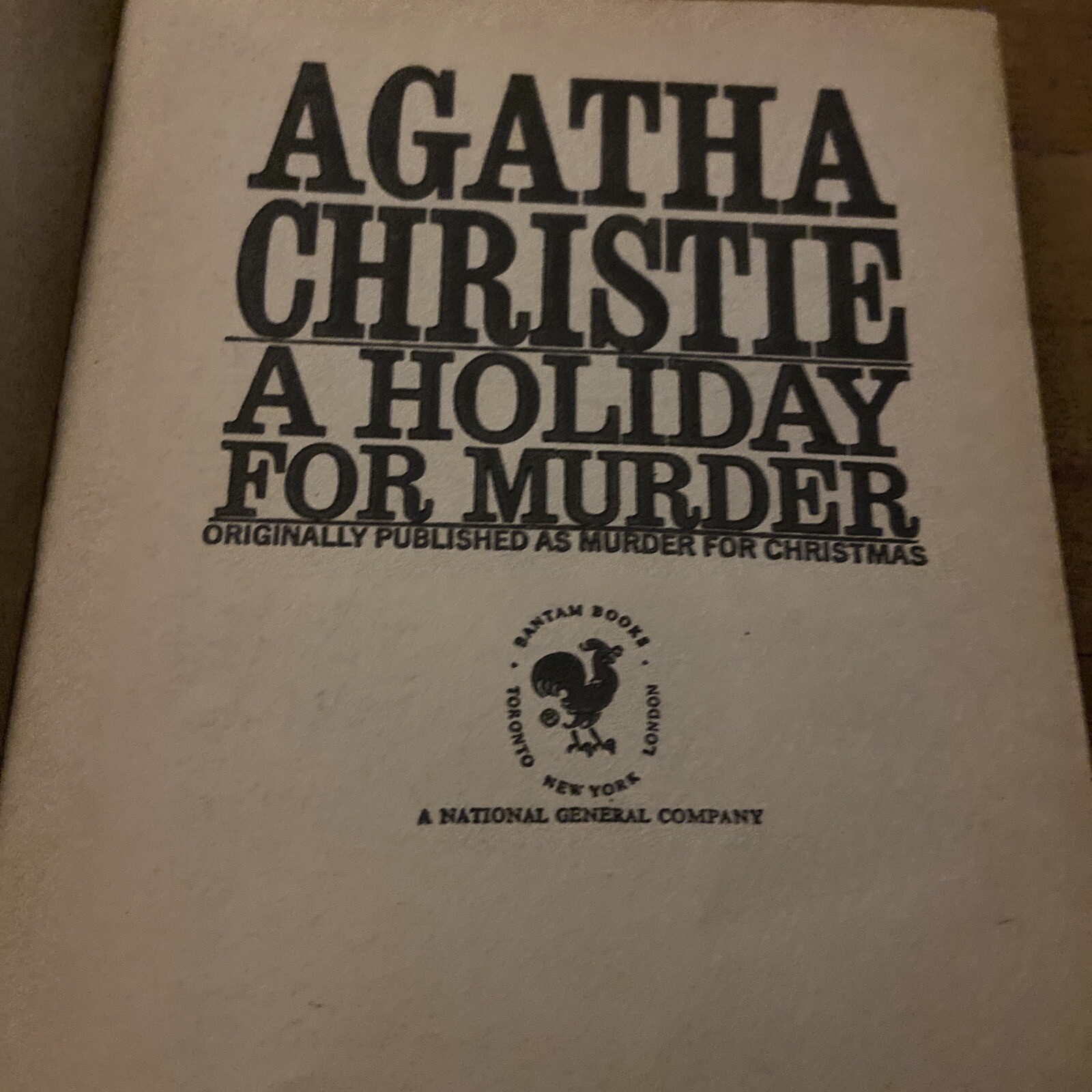 A Holiday for Murder by Agatha Christie (1973) Bantam Paperback