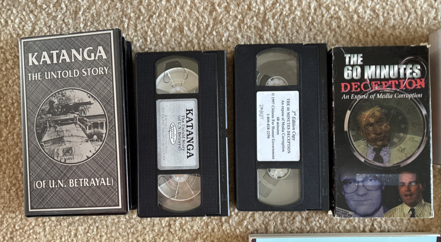 Lot of 10:8Books, 2 VHS tapes/Behold a Pale Horse/Alex Jones/McManus/Stitch