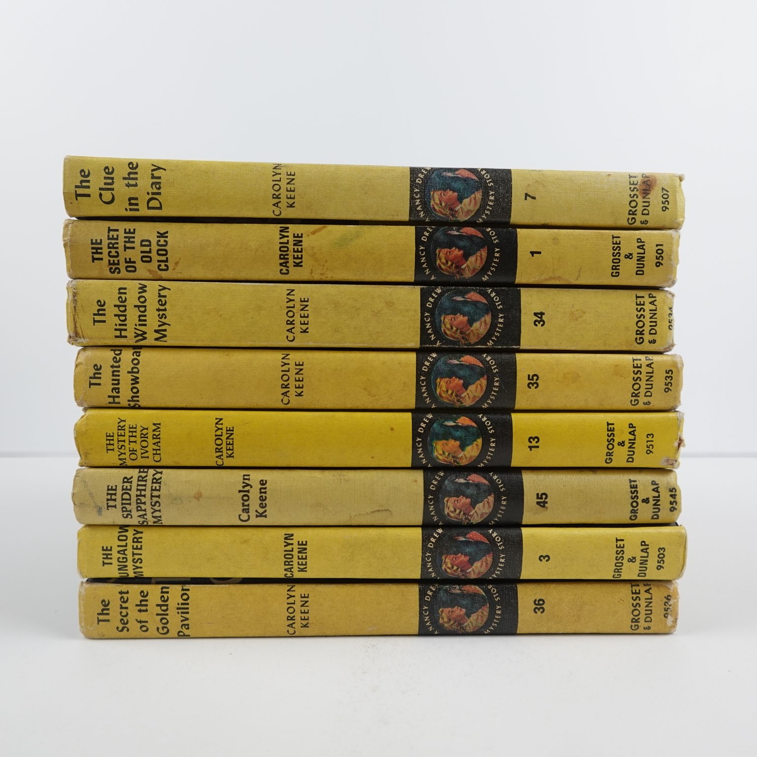 Nancy Drew Mystery Stories Lot 8 Books Carolyn Keene Vintage Grosset & Dunlap