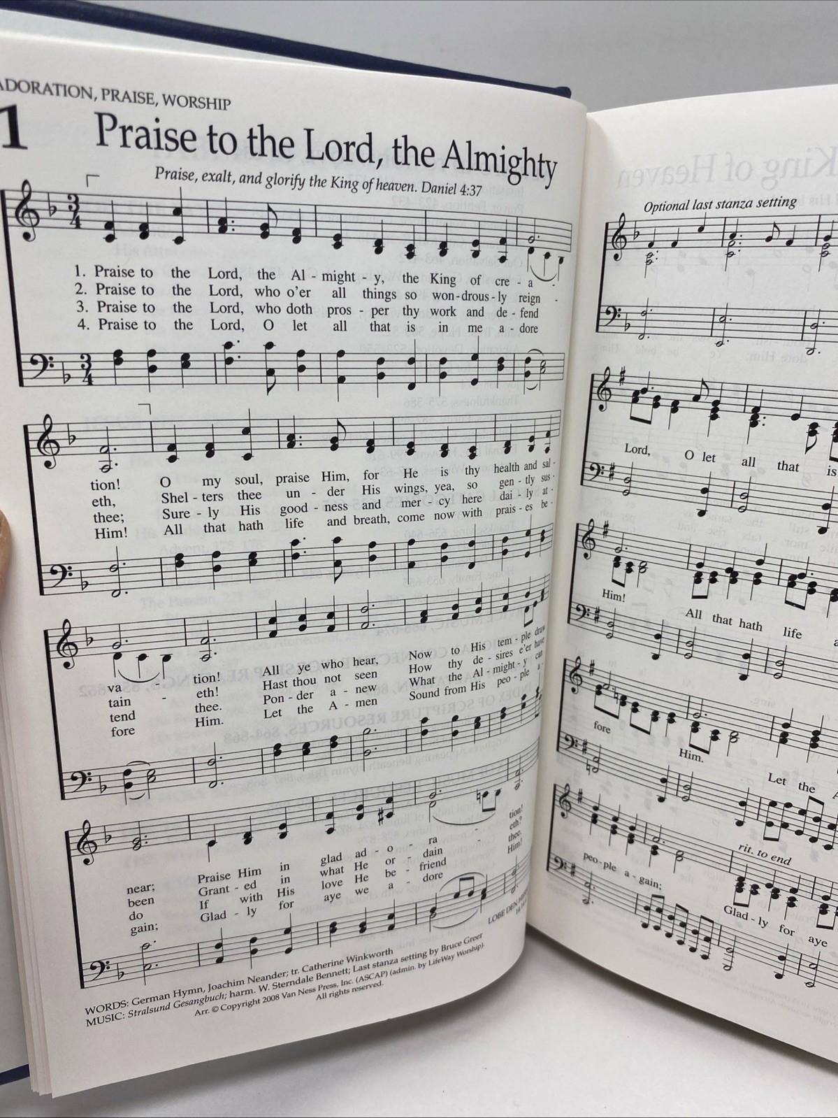 The Worship Hymnal 2008 Slate Blue HC Lifeway Worship First Edition Clean Pages