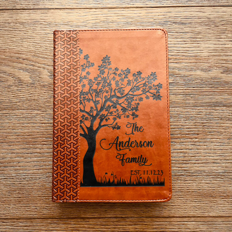 Personalized Family Bible | Custom KJV Family Tree Study Bible | Engraved Bible