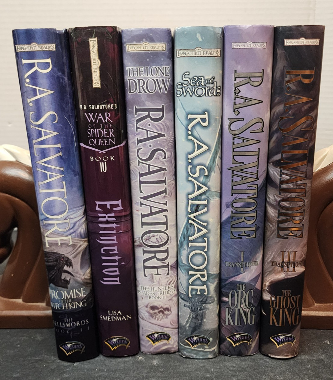 R. A. SALVATORE FORGOTTEN REALMS 6 BOOK LOT HC/DJ WOTC 1ST PRINTINGS D&D *GC*