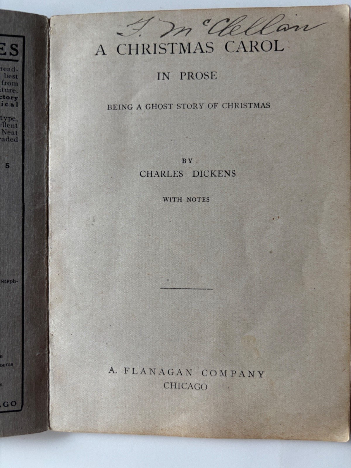 A Christmas Carol by Charles Dickens ca 1910’s Little` Classic Series softcover