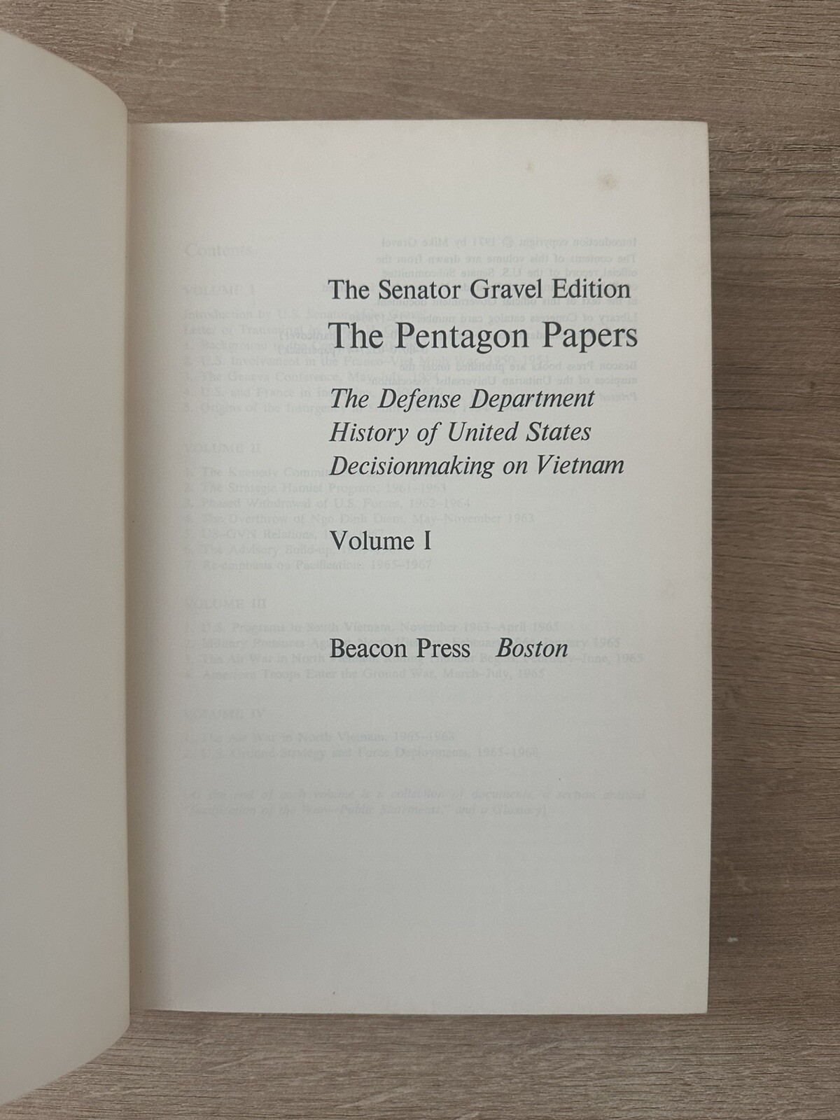 The Pentagon Papers Senator Gravel Edition Beacon Press 4 Vol Set 1971 Hardcover