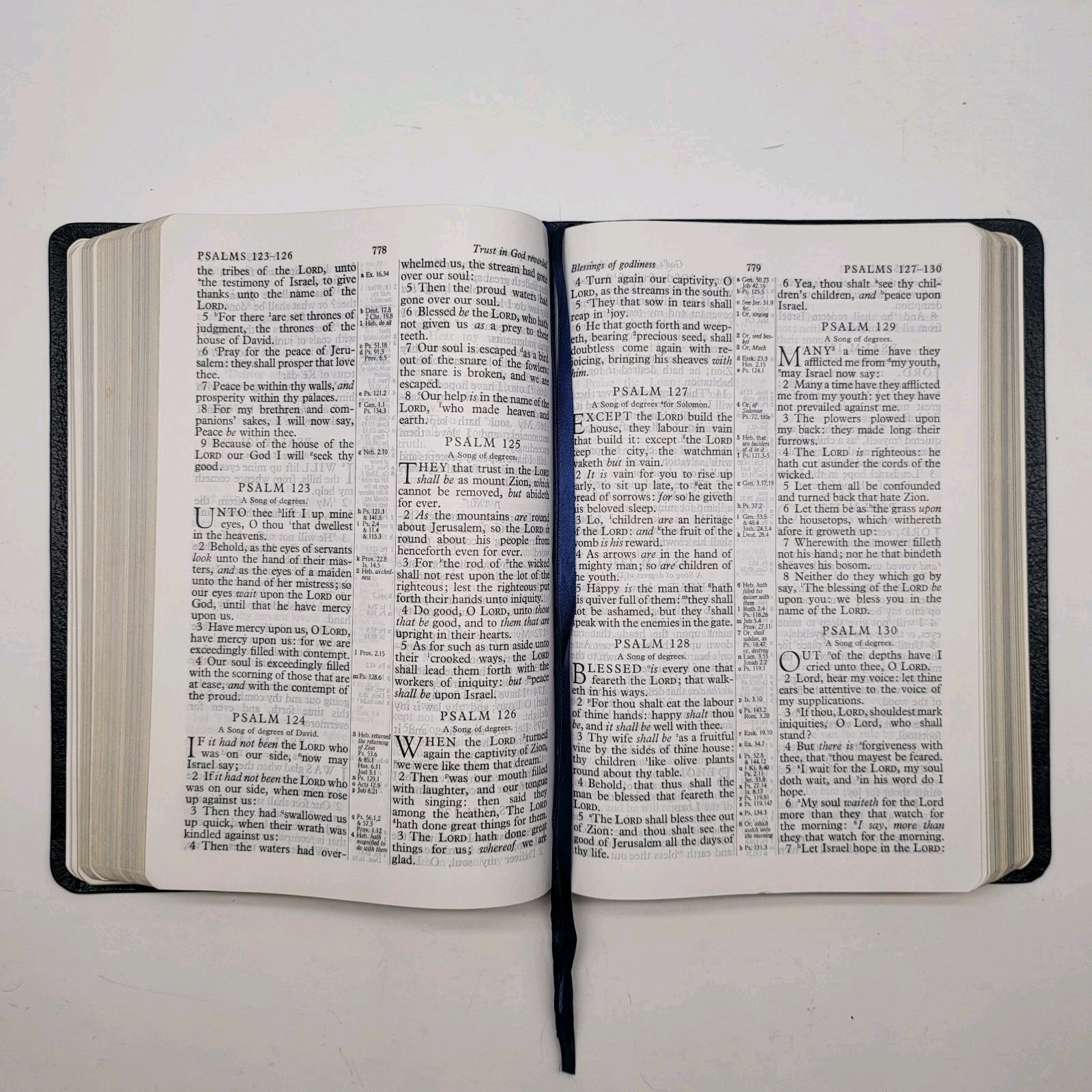 Kenneth Copeland Bible 1991 Genuine Leather Navy Blue Reference Concordance KJV