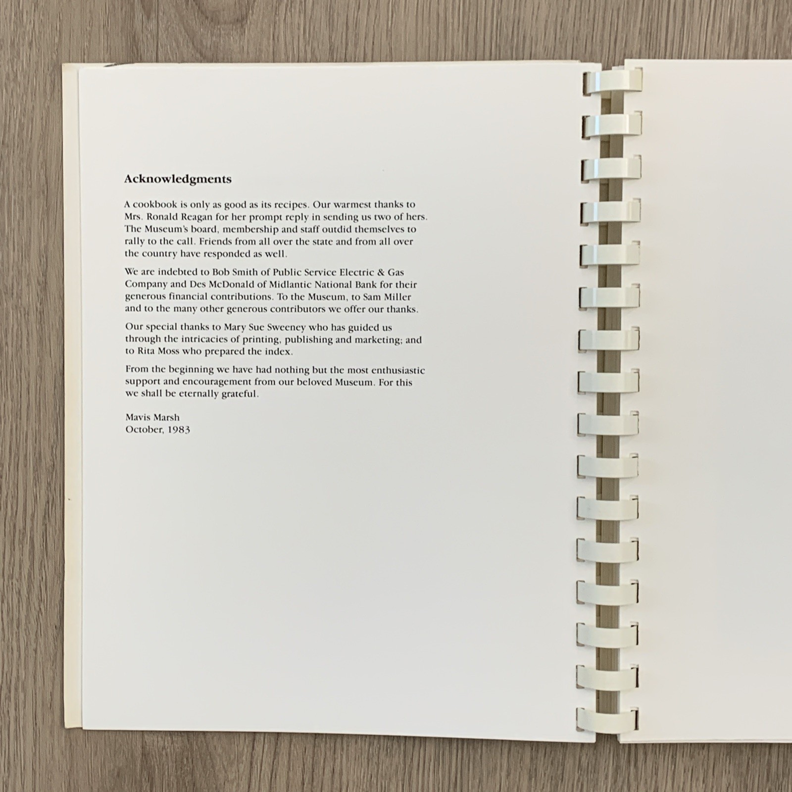 1983 The Newark Museum Cookbook New Jersey Spiral Bound 174 Pages Soft Cover