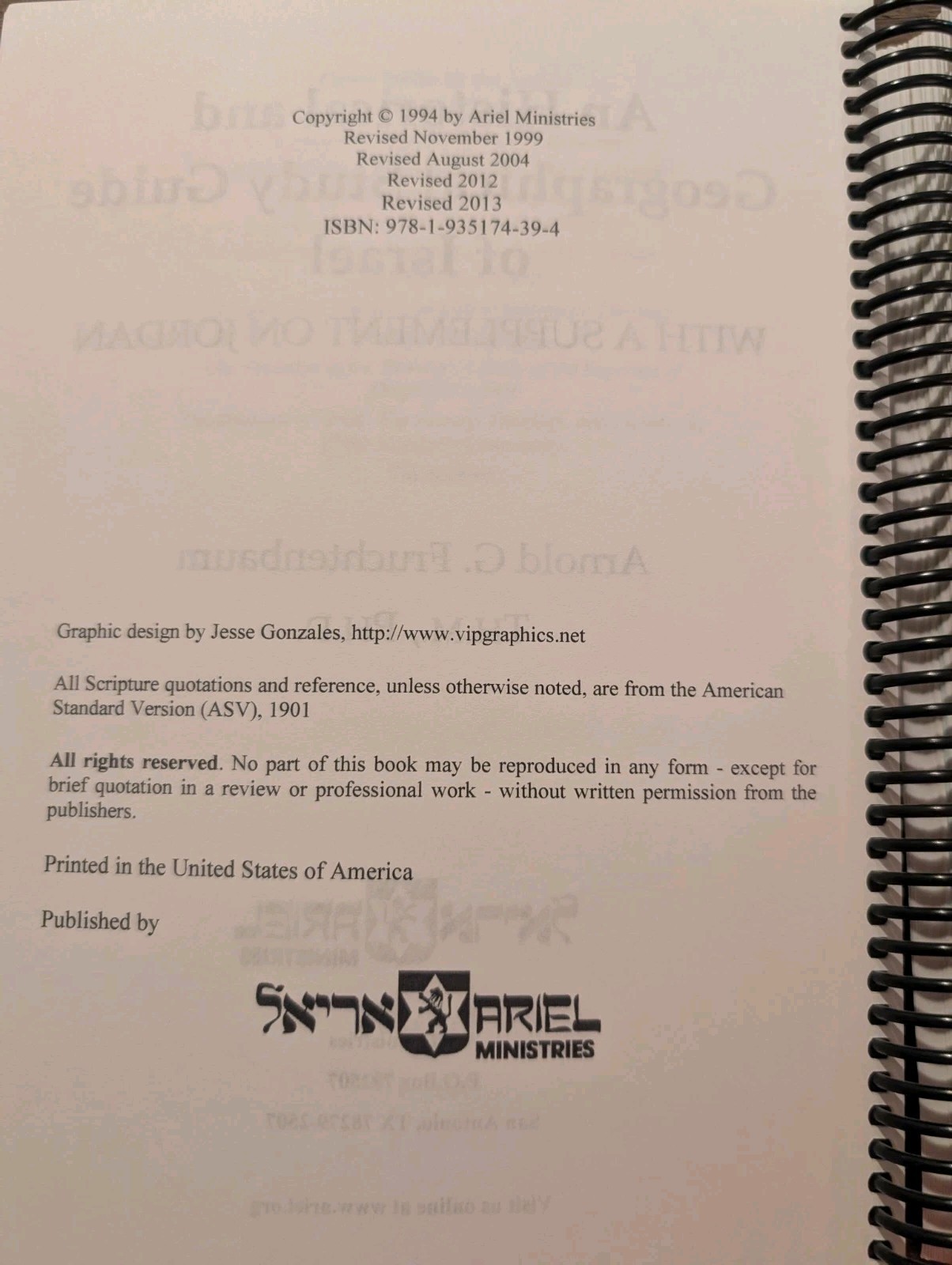 An Historical and Geographical Study Guide of Israel by Arnold G. Fruchtenbaum