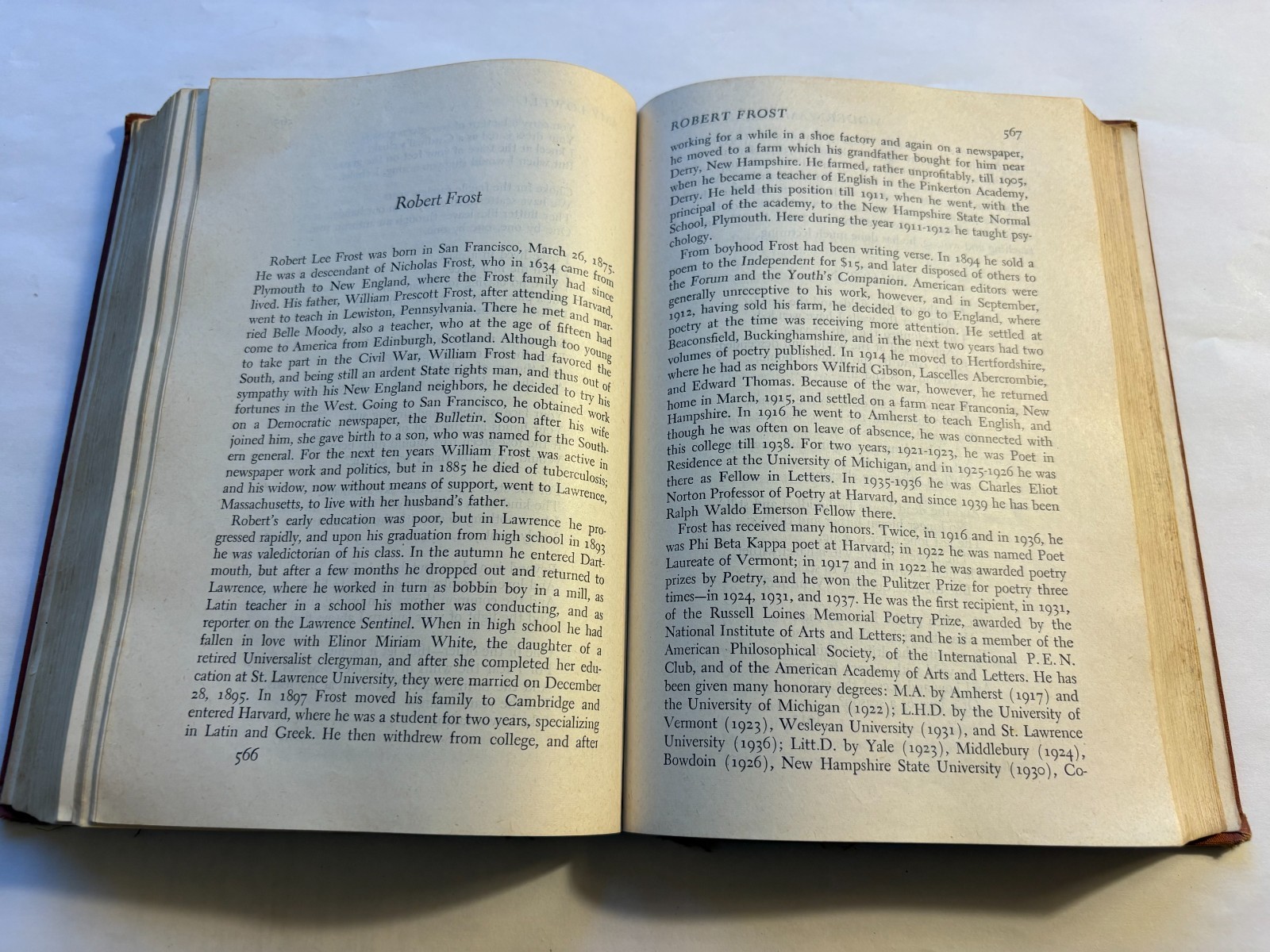 Chief Modern Poets of England and America 3rd Ed. 1950 Edited by Sanders/ Nelson