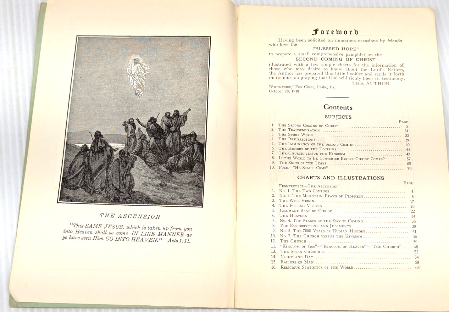 The Second Coming of Christ Booklet Rev Clarence Larkin 1922