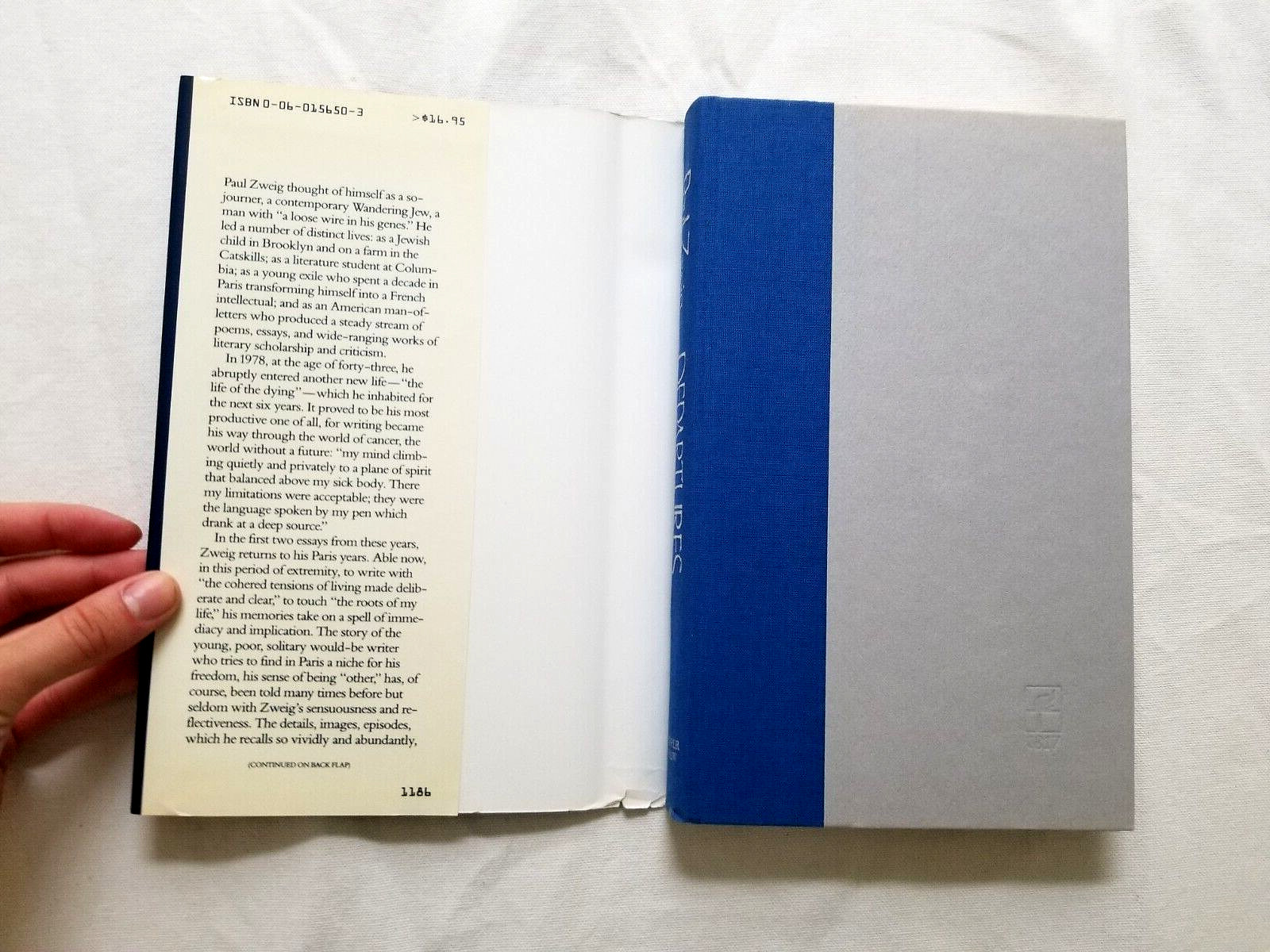 Departures Memoir by Paul Zweig Hardcover Dustjacket FIRST EDITION Jewish Paris