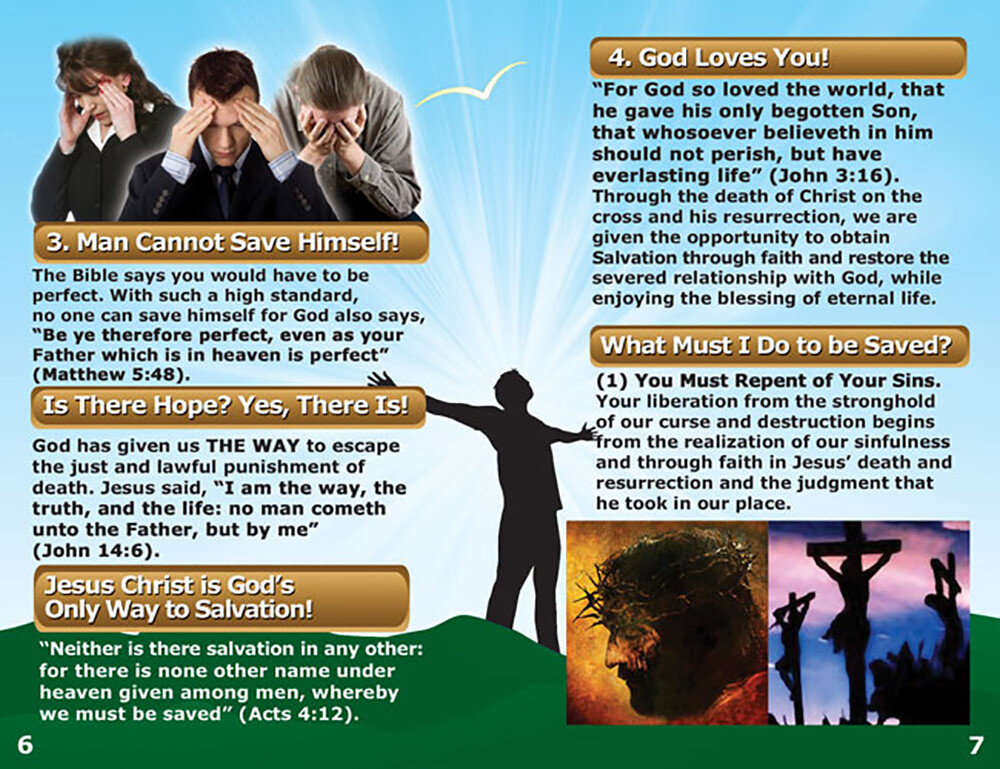 BIBLE, Gospel Tracts(KJV), 40 PACK in 4 Covers,12 Pages Each