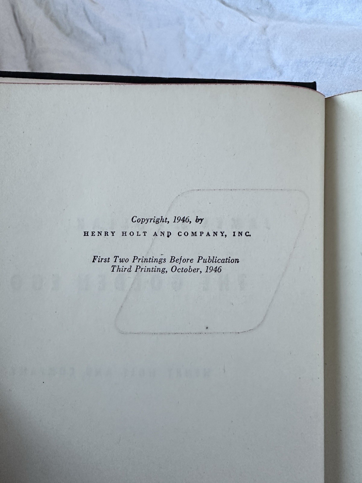 The Golden Egg James S. Pollak HC Henry Holt 1946 Third Printing Detective Novel