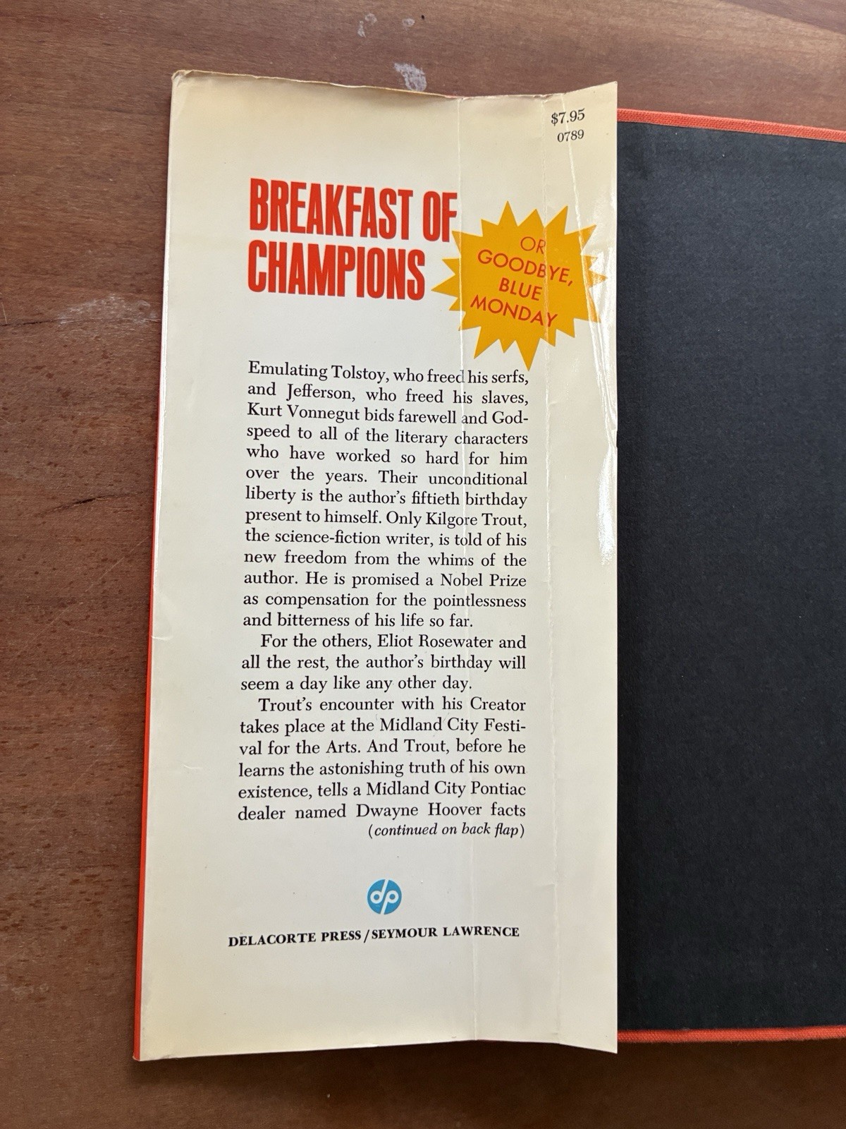 1973 Breakfast of Champions Kurt Vonnegut 1st Edition 1st Printing + Dust Jacket