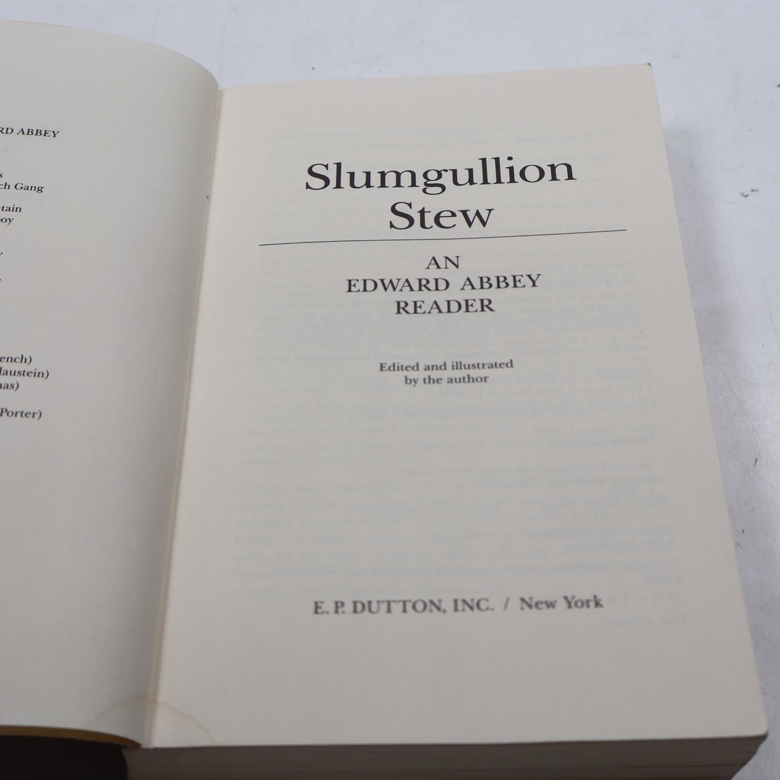 Slumgullion Stew Edward Abbey 1984 First Edition Reader Essays Dutton