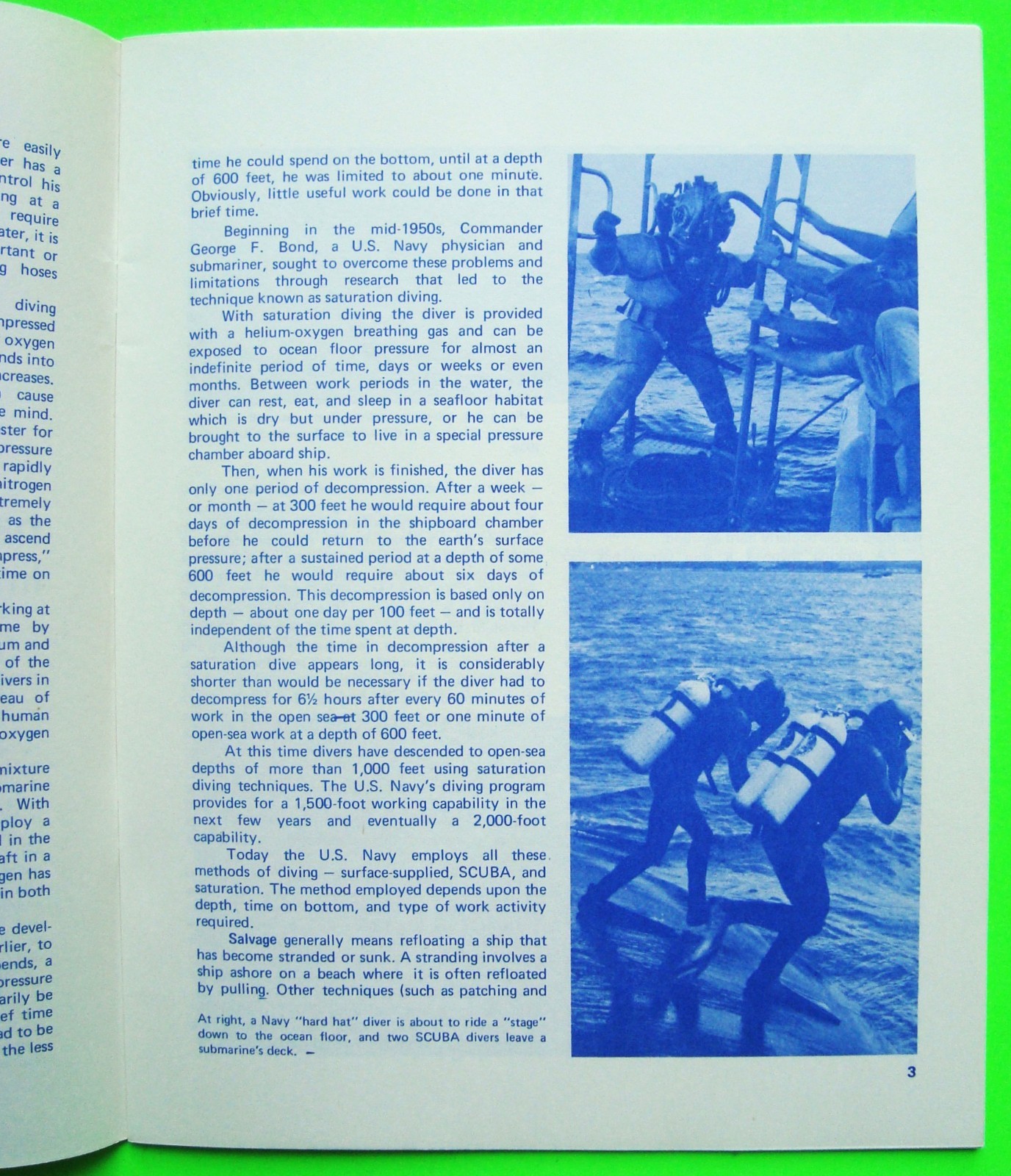 1974 DIVING AND SALVAGE IN THE U.S. NAVY Official USN Book BOB CARLISLE Xlnt+++