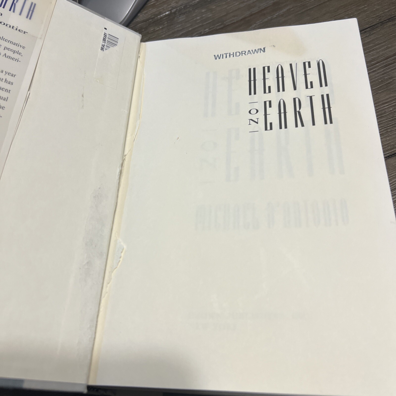 1992 BOOK HEAVEN ON EARTH DISPATCHES FROM AMERICAS SPIRITUAL FRONTIER, D’ANTONIO