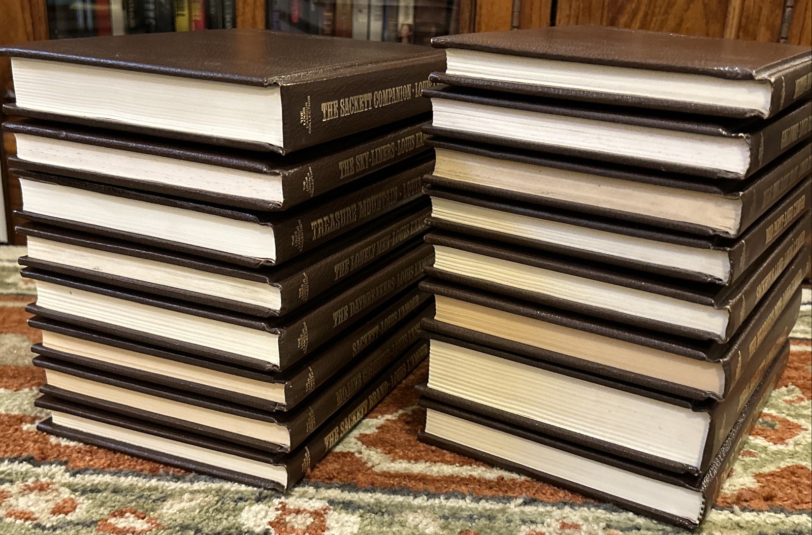 Louis L’Amour Leatherette SACKETT Collection Nearly Complete 15 Vol & Companion