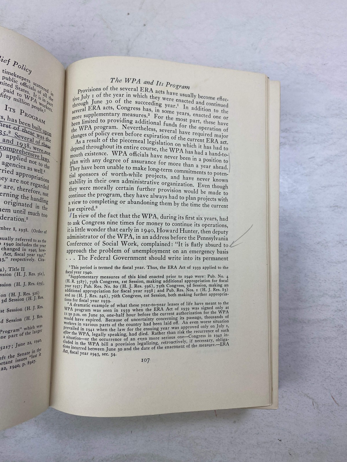 The WPA and Federal Relief Policy by Howard Ex-library 1943 HC