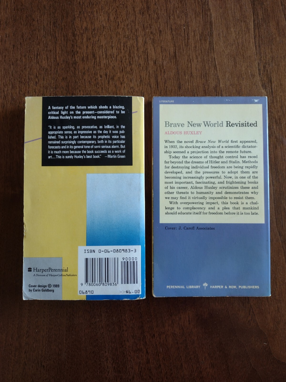 Vintage Brave New World and Brave New World Revisited Aldous Huxley PB lot