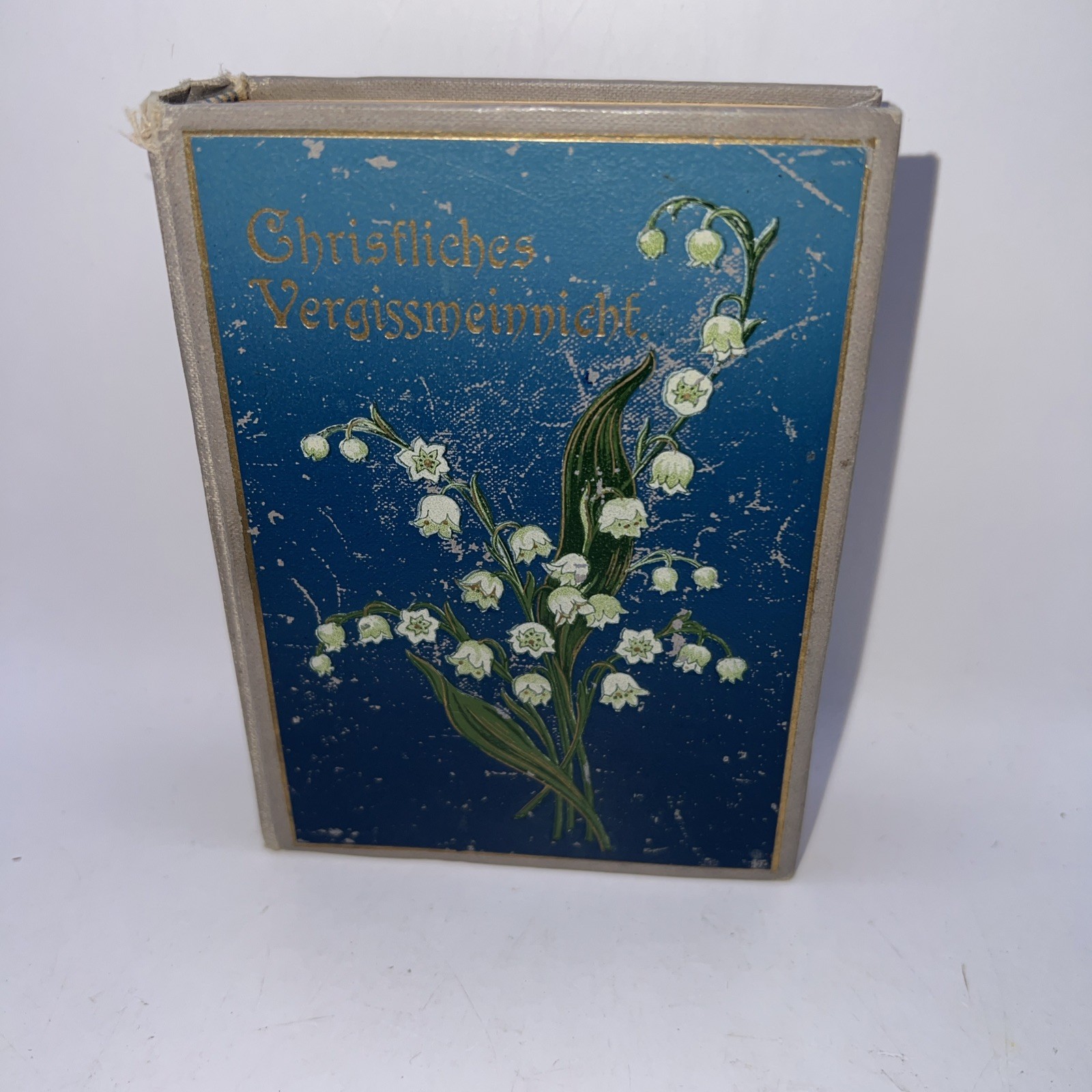 Vintage Forget Me Not German Prayer Book „Christliches Vergissmeinnicht“