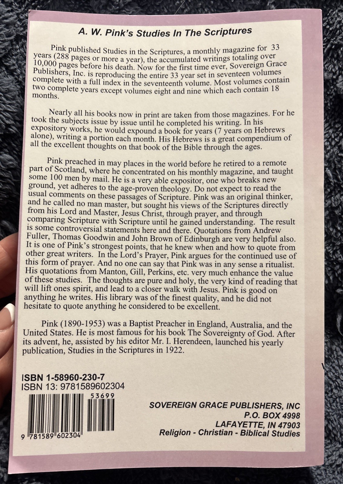 W Pink’s Studies in the Scriptures – 1922-23 by Arthur W. Pink (2001, Trade…